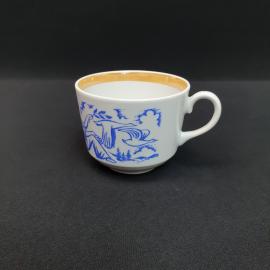 Винтажная чашка кружка Народный мотив Октябрьск, фарфор деколь 220 мл, СССР