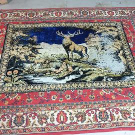 Винтажный плюшевый настенный ковер с Оленями 180х118, СССР.