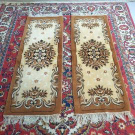 Винтажные пара дорожек 145х55 см, шерсть, бахрома, СССР.