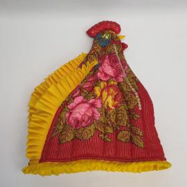 Винтажная грелка на чайник Петух высота 39 см, СССР.