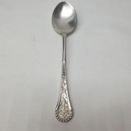 Винтажная чайная ложка Цветок, царапины, мельхиор. СССР