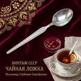 Винтажная чайная ложка, мельхиор. СССР