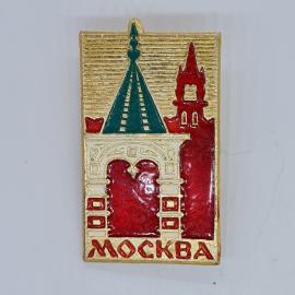 Значок СССР москва, кремль, архитектура, эмаль, прямоугольный, коллекционный, советский и винтажный