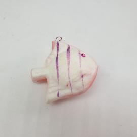 Винтажная елочная игрушка рыбка "Скалярия" 6х6 см, пенопласт СССР.