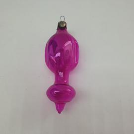 Винтажная елочная игрушка Юла 4х10, стекло, роспись. СССР