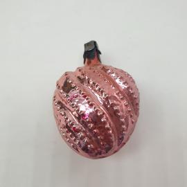 Винтажная елочная игрушка Шар - сердце 5х5 см, стекло, роспись. СССР