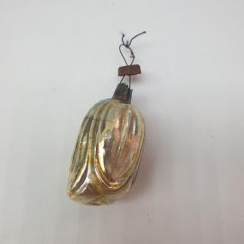 Винтажная елочная игрушка Бутон 3х4 см, стекло, роспись. СССР