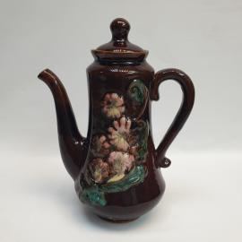 Винтажный чайник доливной 1250, Орловская обливная керамика, СССР.