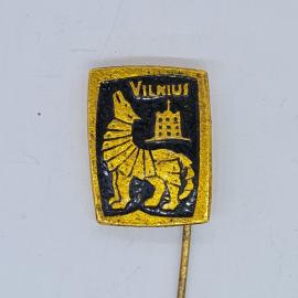 Значок СССР vilnius с изображением башни и льва, городская эмаль, туристический, советский и винтажн