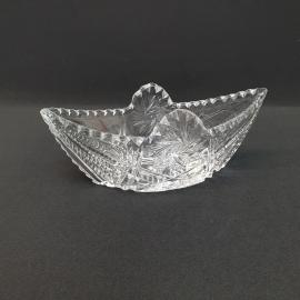 Винтажный салатник ваза ладья, хрусталь 23х11 см см, СССР