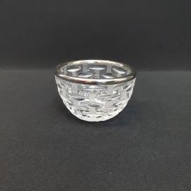 Винтажная ваза конфетница с ободком, хрусталь 10 см, СССР