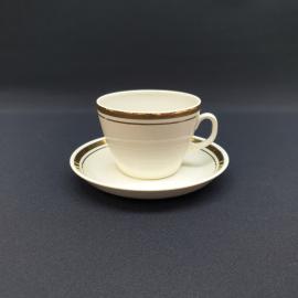 Винтажная чайная пара Пролетарий, фарфор золочение 210 мл, СССР