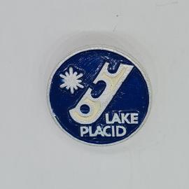 Значок СССР lake placid, эмаль, синее поле со снежинкой, олимпийский, советский и винтажный