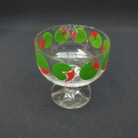 Винтажная креманка 200 мл, высота 9,5 см, Богемия, деколь. Чехословакия