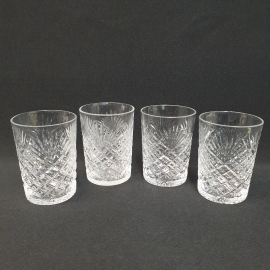 Винтажный набор стаканов 4 шт 200 мл, Дятьковский, хрусталь, СССР.