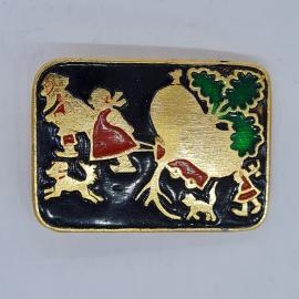 Значок СССР, репка, дед, бабка, внучка, собака, кошка, мышка, сказочный, советский и винтажный