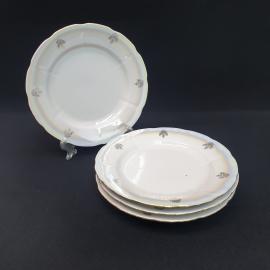 Винтажный набор из 4 десертных тарелок Дружковский з-д, фарфор 175 мм, СССР