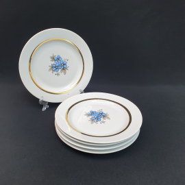 Винтажный набор из 5 десертных тарелок Дулево, фарфор 175 мм, СССР