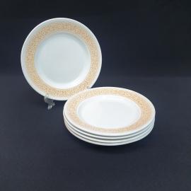 Винтажный набор из десертных тарелок Конаково, фаянс 17 см, СССР