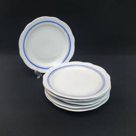 Винтажный набор из 6 десертных тарелок Рига, фарфор 175 мм, Латвия СССР периода