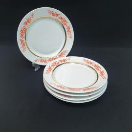 Винтажный набор из 5 десертных тарелок Пролетарий, фарфор