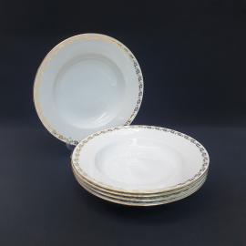 Винтажный набор из 5 суповых тарелок MZ, фарфор 235 мм, Чехословакия СССР периадо