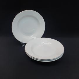 Винтажный набор из 4 сервировочных тарелок, фарфор 23 см, СССР