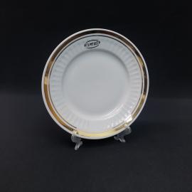 Винтажная десертная тарелка 4ГУ МЭ БССР  Минск, фарфор 175 мм, СССР