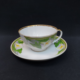 Винтажная чайная пара Дулево ,фарфор 200мл,СССР