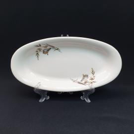 Винтажная селедочница 25х12 см, ЗИК Конакова, фаянс, деколь, СССР.