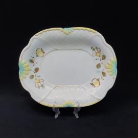 Винтажное блюдо 25х21 см, ЗИК Конакова 1952-1958 гг, фаянс, роспись, СССР.