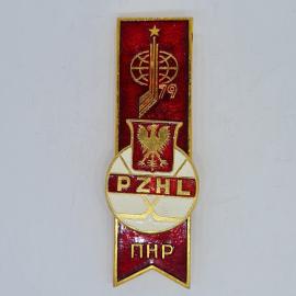 Значок СССР pzhl pnр 79, эмаль, герб орел, клюшки и шайба, советский и винтажный