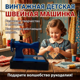 Винтажная детская швейная машинка ДШ1В-РЭ, в коробке с инструкцией.СССР