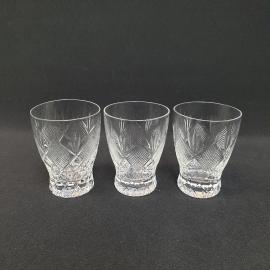 Винтажный набор стопок 3 шт 80 см, хрусталь, СССР.