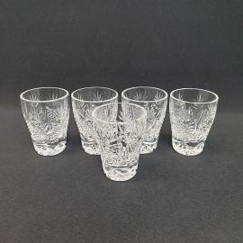 Винтажный набор стопок 5 шт 50 мл, хрусталь, СССР.