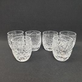 Винтажный набор стопок 6 шт 80 см, хрусталь, СССР.