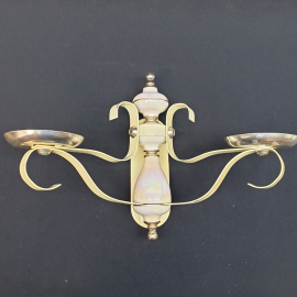 Настенный винтажный подсвечник на 2 большие свечи, перламутр СССР