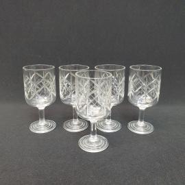 Винтажный набор рюмок 5 шт НПО Светлана хрусталь 50 мл, СССР.