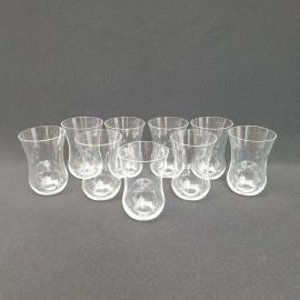 Винтажный набор армудов стаканов для чая 9 шт 140 мл, стекло, высота 8 см, СССР.