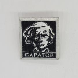 Значок СССР саратов, профиль мужчины, надпись саратов, эмалированный сувенир, советский и винтажный