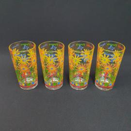 Винтажный набор из 4 стаканов, стекло, 200 мл, СССР.