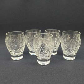 Винтажный набор из 5 стопок, хрусталь, 100 мл, СССР.