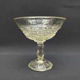 Антикварная номерная креманка на ножке 13 см, завод Зомбковице, стекло, Царская Россия.