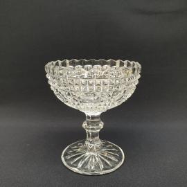 Винтажная креманка на фигурной ножке 12 см, хрусталь, 250 мл, СССР.
