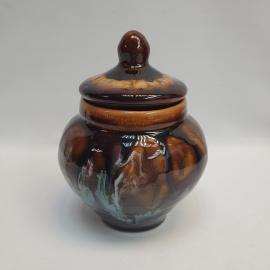 Винтажный горшок для запекания 500 мл, Орловская обливная керамика, СССР.