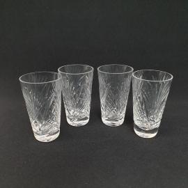 Винтажный набор из 4 стопок, хрусталь, 70 см, СССР.