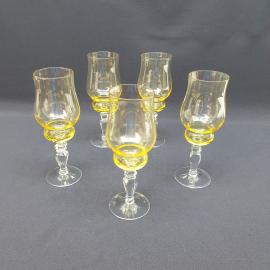 Винтажный набор из 5 бокалов Владимир автор В.С. Муратов, цветное стекло, 300 мл,СССР