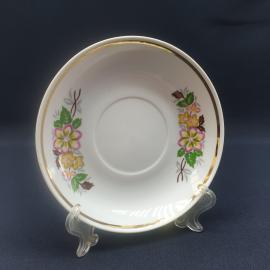 Винтажное чайное кофейное блюдце Вербилки, фарфор 14 см, СССР