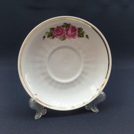 Винтажное чайное блюдце Тернополь, фарфор 14 см, СССР