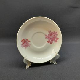 Винтажное чайное кофейное блюдце Дулево, фарфор 14 см, СССР